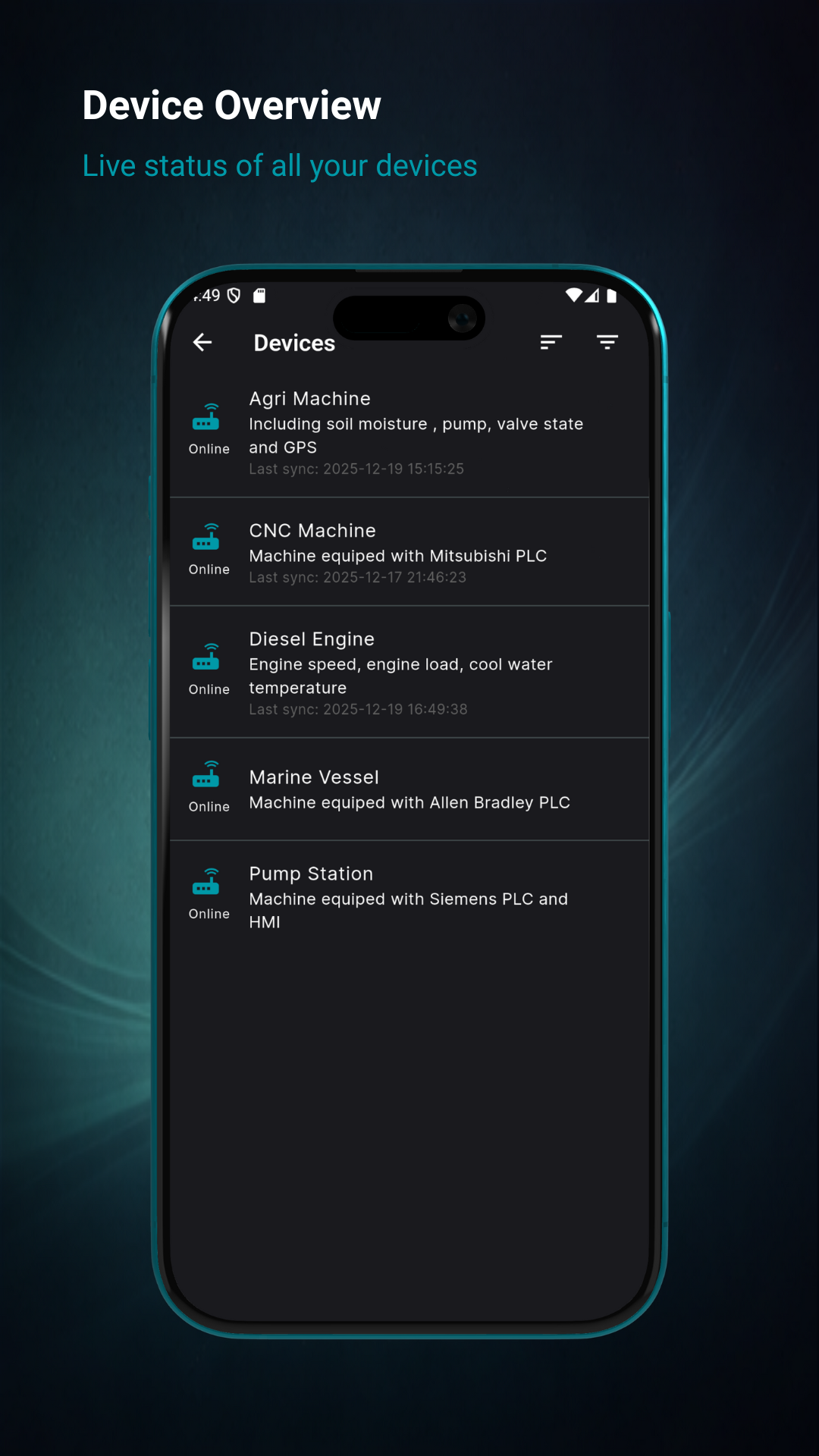 DataFleet App - Device List